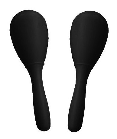 Par Maracas Plástico Negra