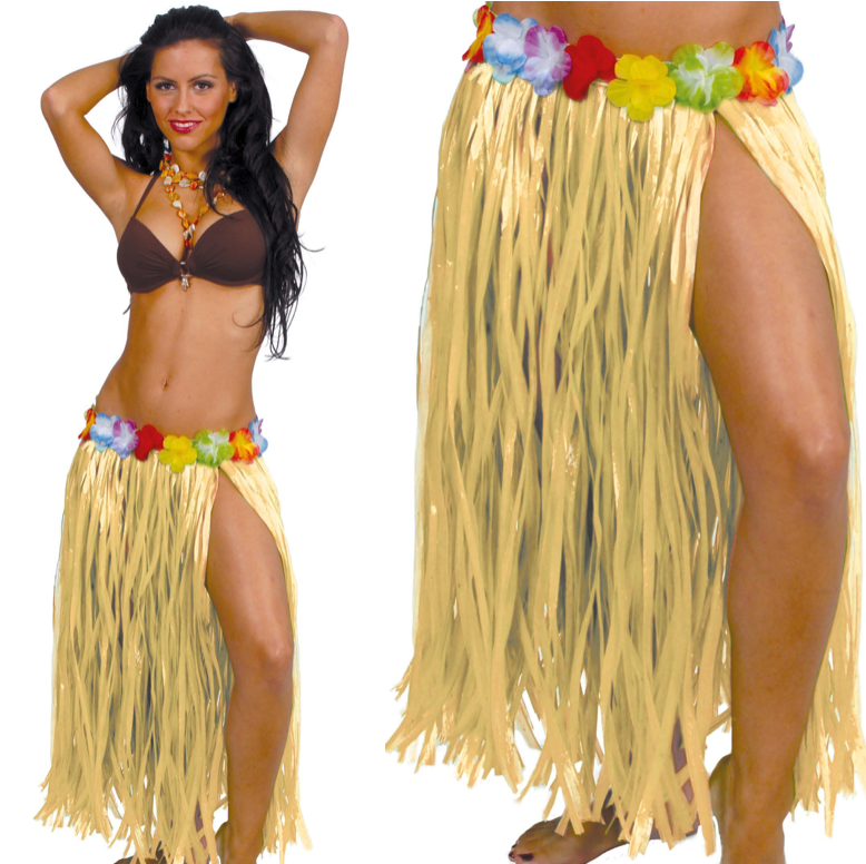 Falda Hawaiana larga colores flor 75 cms