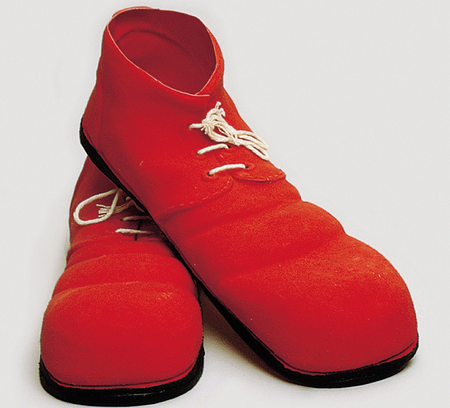Zapatos Payaso Látex Niño 31cm Rojo