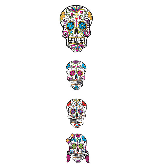 Set 4 Calaveras Día De Los Muertos