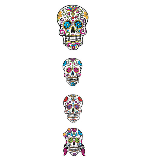 Set 4 Calaveras Día De Los Muertos
