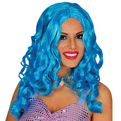 Peluca rizos azules