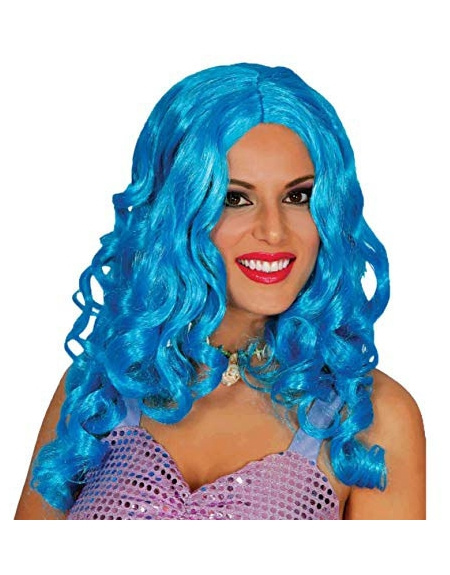 Peluca rizos azules