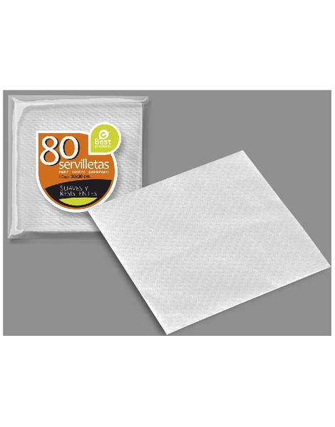 Servilletas Blancas 1 Capa 30x30cm 80uds