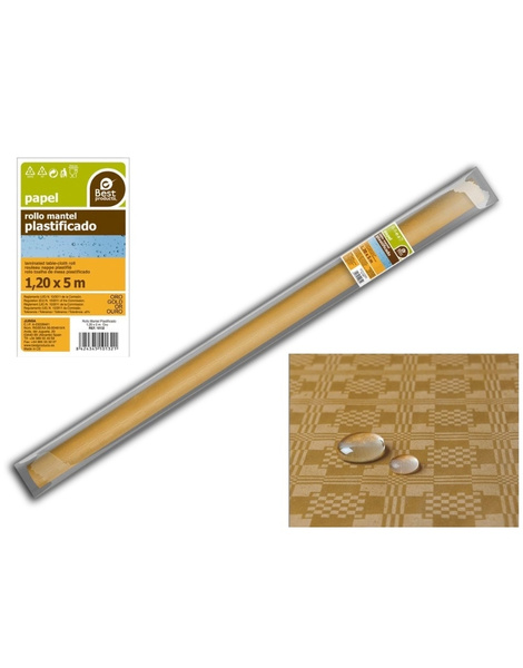 Rollo Mantel Plastificado Oro 5x1.20m