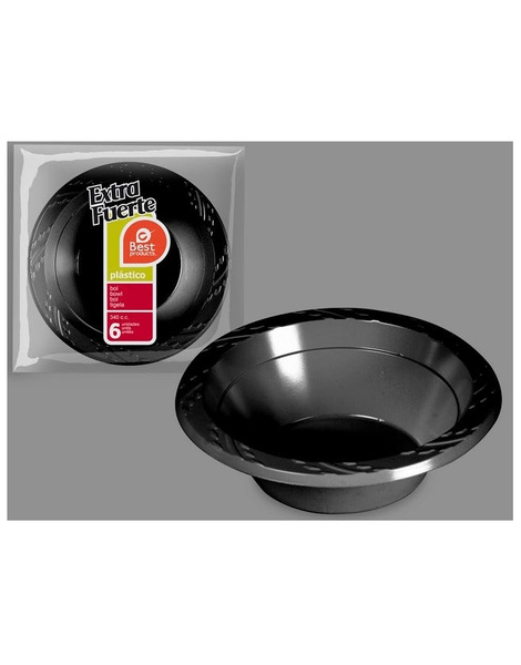 Bol Negro Extra Fuerte 15cm 340cc 6uds.