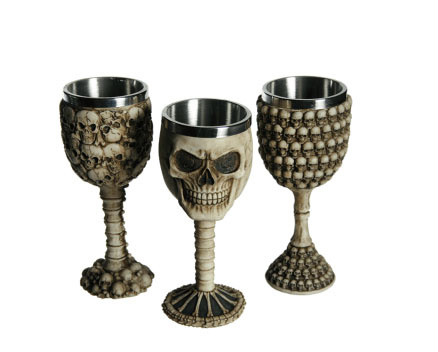 Copa Acero Calavera Con Insecto Resina
