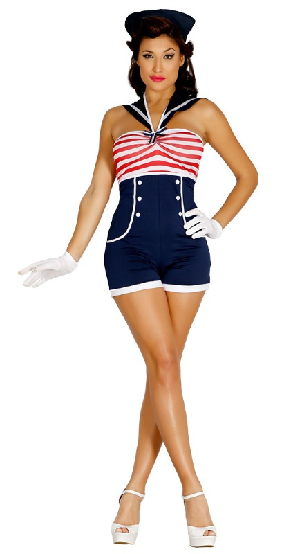 Disfraz Sailor Pin Up Mujer Adulta