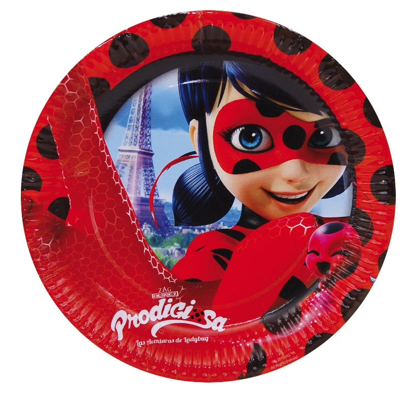 Platos Ladybug Desechables 23cm 8 Uds.