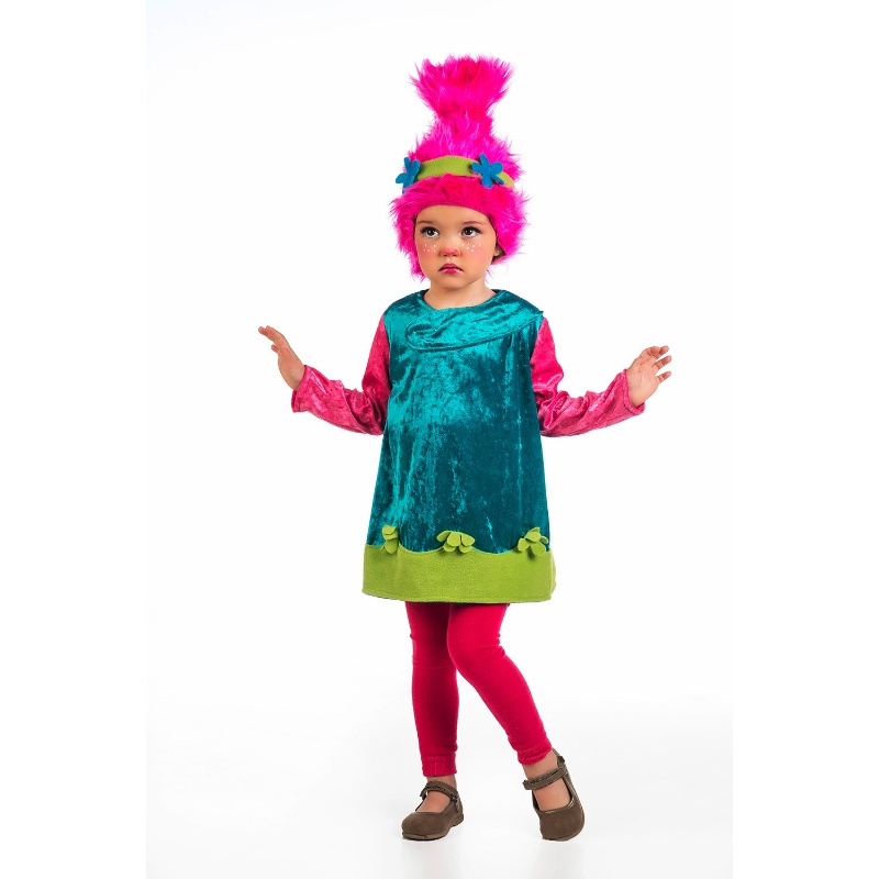 Disfraz Troll Niña Con Peluca Infantil
