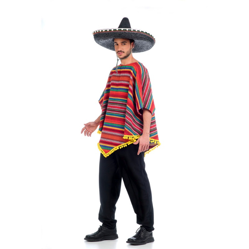 Disfraz Mejicano Con Poncho Adulto