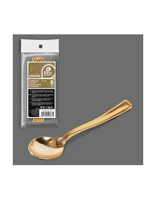 Colher de chá de sobremesa café-ouro 6uds. 13cm