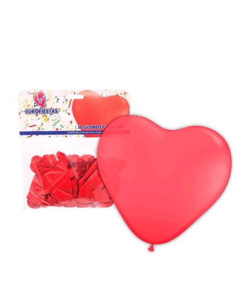 Globos Corazon rojo *30 12u