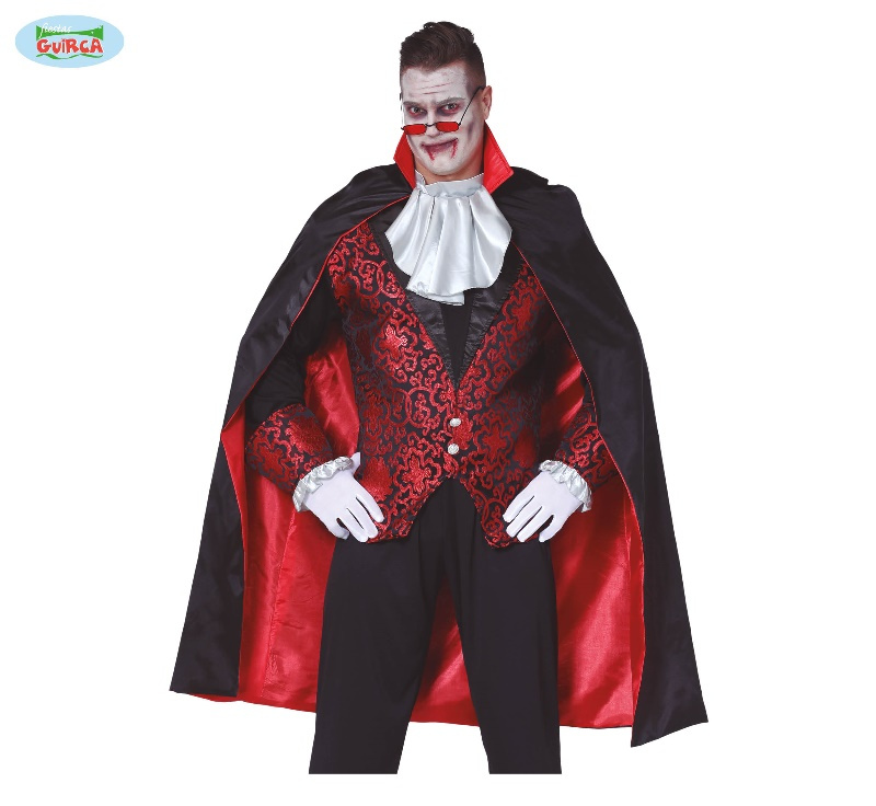 Casaco preto com forro vermelho 115 cm