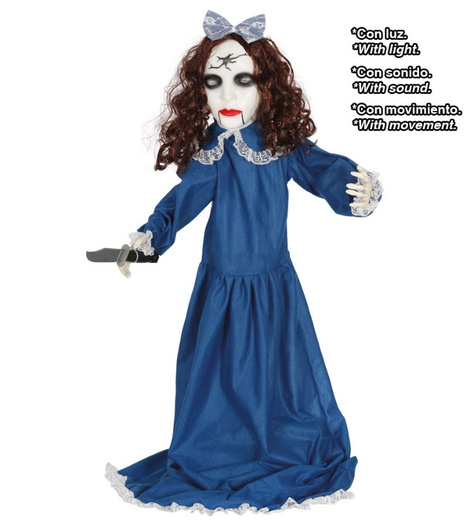 Muñeca vampira con cuchillo 90cm