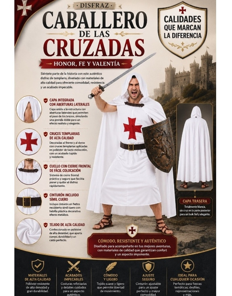 Fato Templário Adulto