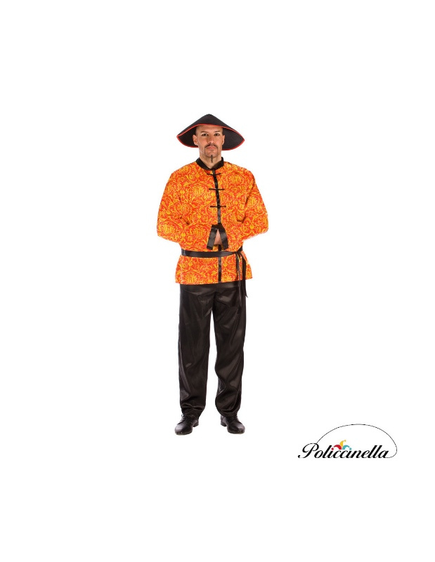 Fato Chinês Vermelho Adulto