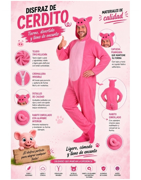 Disfraz Cerdito adulto T.L