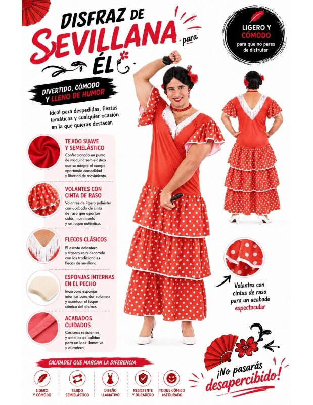 Disfraz Sevillana para hombre