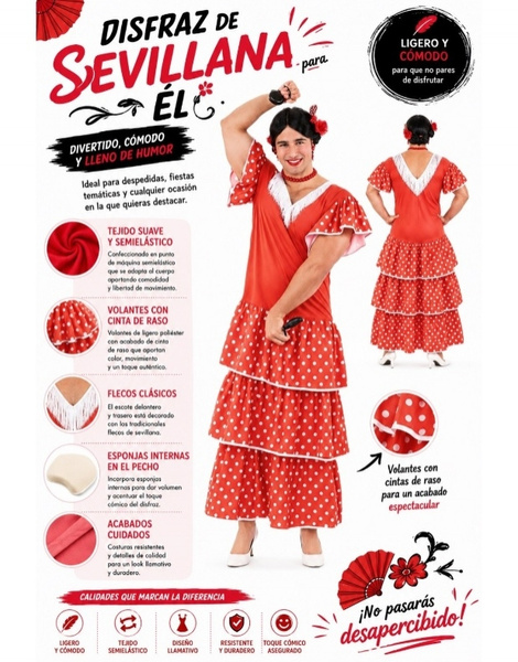 Disfraz Sevillana para hombre