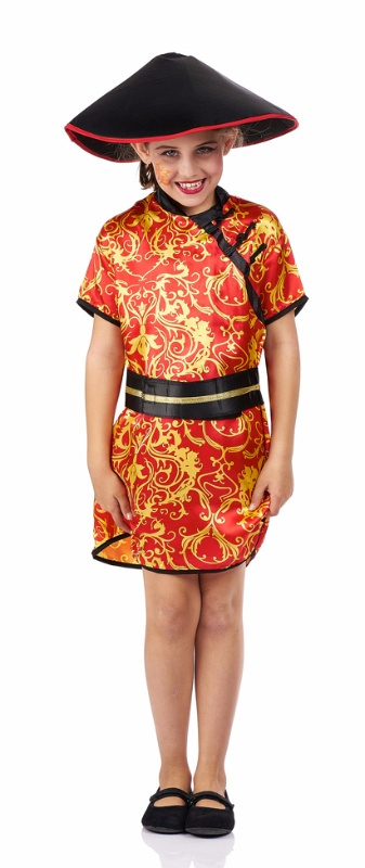 Disfraz China roja para niña