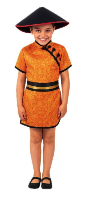 Fato de chinês vermelho para menina