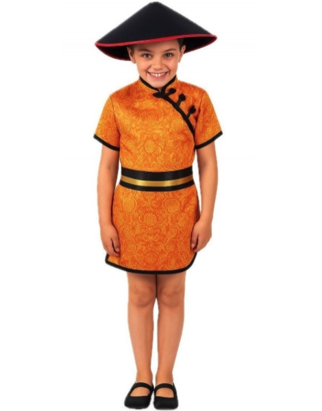 Fato de chinês vermelho para menina
