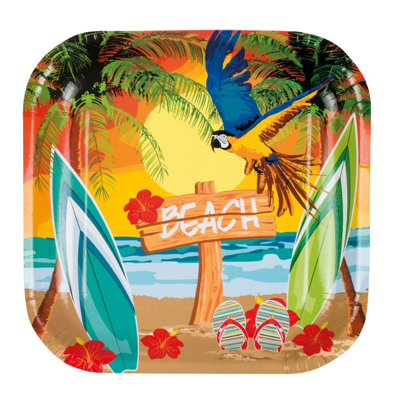 Platos Hawai Beach desechables