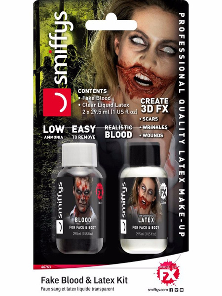 Set FX zombie: latex + sangre 29.57ml