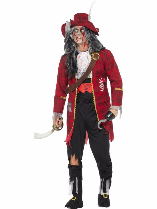 Disfraz Capitan Pirata Zombie Deluxe Ad.