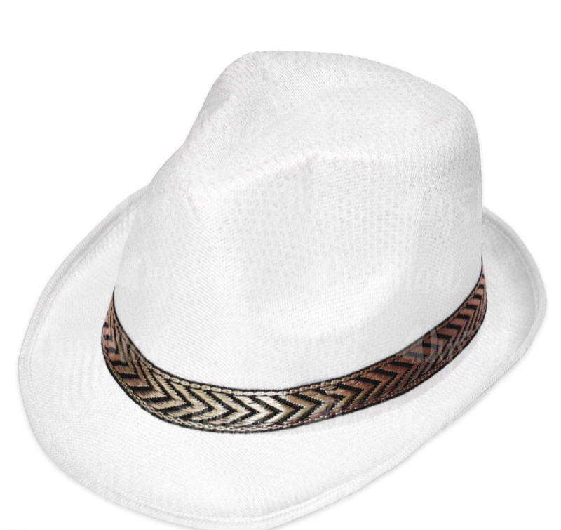 sombrero tipo ganster color blanco