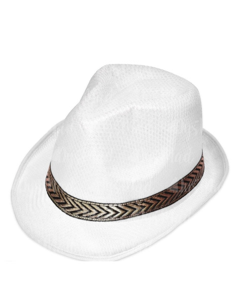 sombrero tipo ganster color blanco