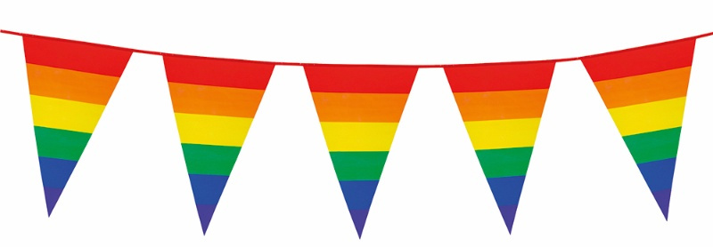 Guirlanda de galhardetes multicoloridos