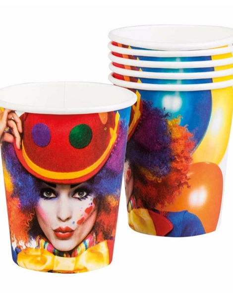 6 Vasos desechables Payaso 25 cl.