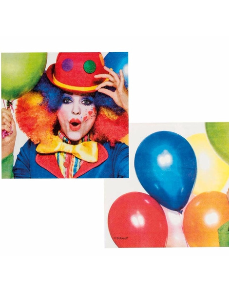 12 Servilletas Payaso ( 33x33cm)