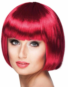 Peluca Cabaret rojo rubi