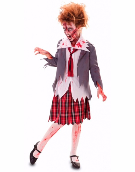 Disfraz Colegiala Zombie niña