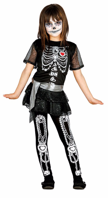 Disfraz Shiny Skeleton niña