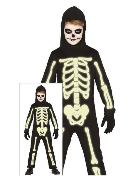 Disfraz Skeleton fosforescente infantil