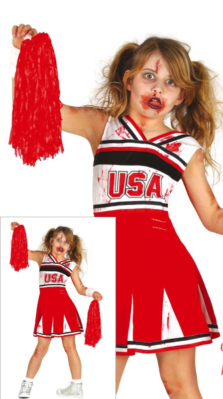 Disfraz Cheerleader zombie niña