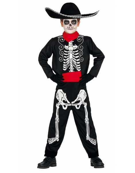 Disfraz de Mariachi Skeleton para niño - Mexicano cadáver Disfraz de Mariachi Skeleton para niño - Mexicano cadáver