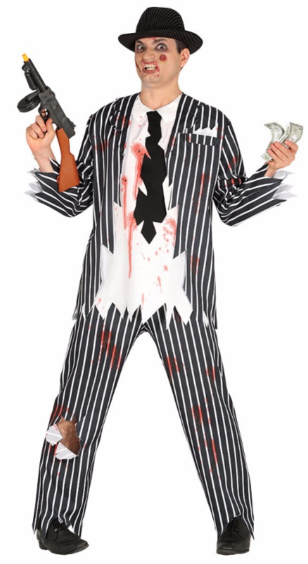 Disfraz Ganster zombie para hombre