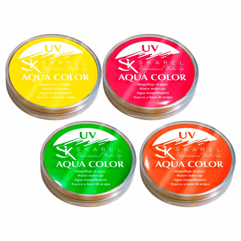 Maquillaje Aquacolor colores UV 15 gramo