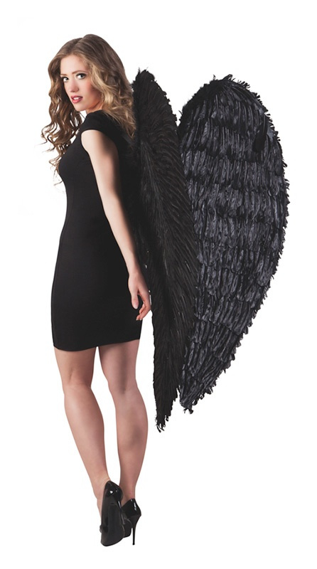 Alas de plumas negras 120x120 cm luxe