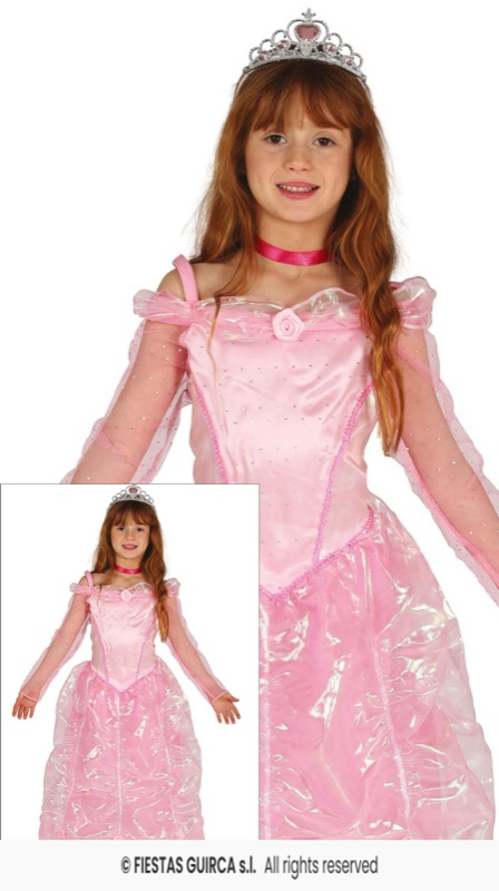 Menina princesa rosa traje