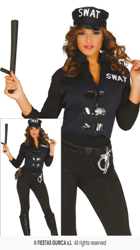 Mulher de policial Swat de traje