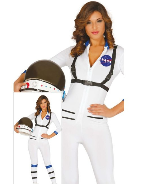 Mulher de astronauta de fantasia