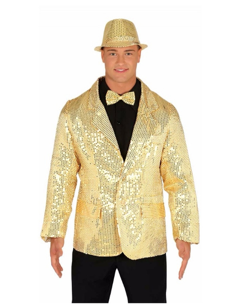 Chaqueta lentejuelas oro adulto