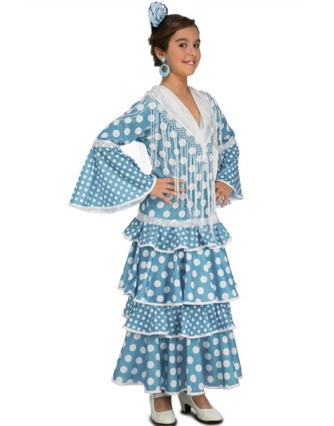 Disfraz Flamenca turquesa para niña
