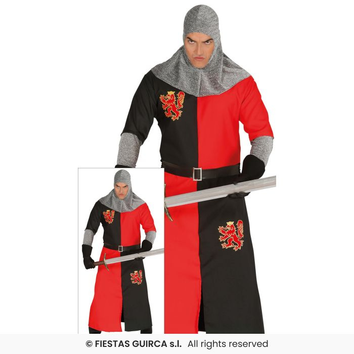 Fato de cavaleiro medieval para homem
